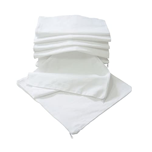 Nurtextil24 Kissen-Inlett 100% Baumwolle 20 Größen in Weiß mit Reißverschluss ohne Füllung 25 x 25 cm von Nurtextil24