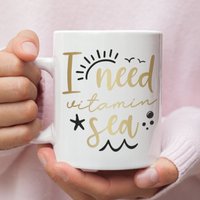 I Need Vitamin Sea Mug, Strand Kaffeetassebeach Zitat Tasse, Strandleben, Liebhaber Kaffee Tasse Geschenke, Inspirierendes Geschenk, Strandleben von NuurGifts