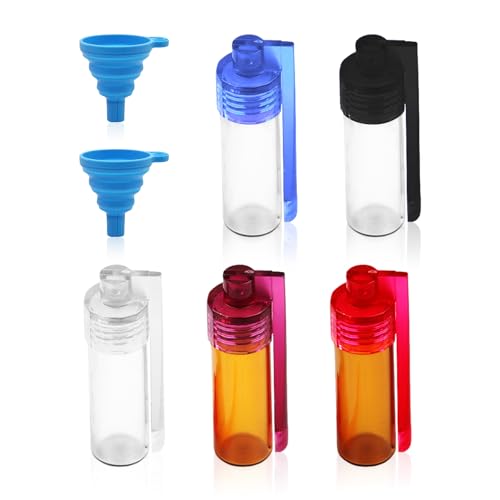 5 Glas-Aufbewahrungsflaschen mit 2 Mini-Trichtern, Medizinzubehör, Gewürzpulver-Werkzeug mit Löffel, tragbares Mini-Aufbewahrungsflaschen-Set für draußen von NyxSeat