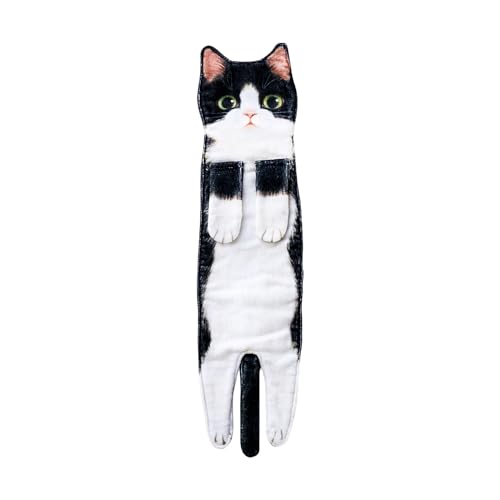 NyxSeat 1 Stück Katzenhandtuch, Mikrofaserhandtuch, super saugfähiges Handtuch, Katzenliebhaber, hängendes Katzen-Dekohandtuch, lustiges Geschenk für Badezimmer, Küche von NyxSeat