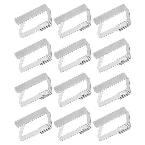 NyxSeat 12 Stück Tischdeckenklammern, Tischdeckenklammern Aus Edelstahl, Quadratische Tischdecken-Befestigungsklammern, Anti-Bewegungs-Tischdeckenklammern Zur Befestigung Von Tischdecken von NyxSeat