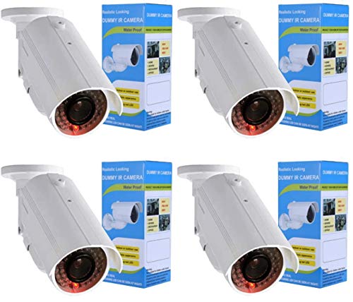 4X Dummy Camera with Lens. with red LED Light, deceptively real for Wall- and Ceiling-mounting, for In- and Outdoor von O&W Security