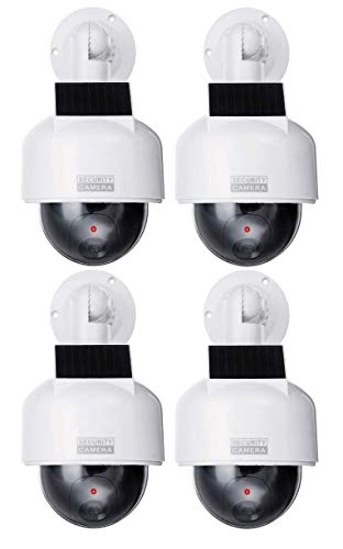 4X Solar-Überwachungskamera-Attrappen,wasserdicht, mit Blink-LED, für den Innen- und Außenbereich von O&W Security
