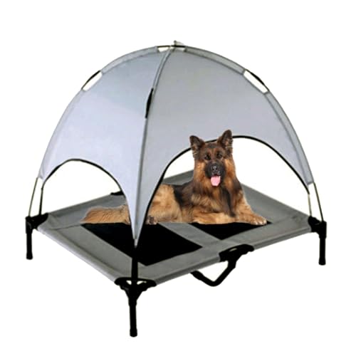 Hundeliege Outdoor mit Dach, Erhöhtes Hundebett mit Dach, Hundeliegeplatz Hunde Strandkorb Sonnenliege, Outdoor Liege für Große Hunde Bis 30Kg/ 40Kg/50Kg/60Kg, Haustierbett für Indoor & Outdoor ( Colo von O·Lankeji