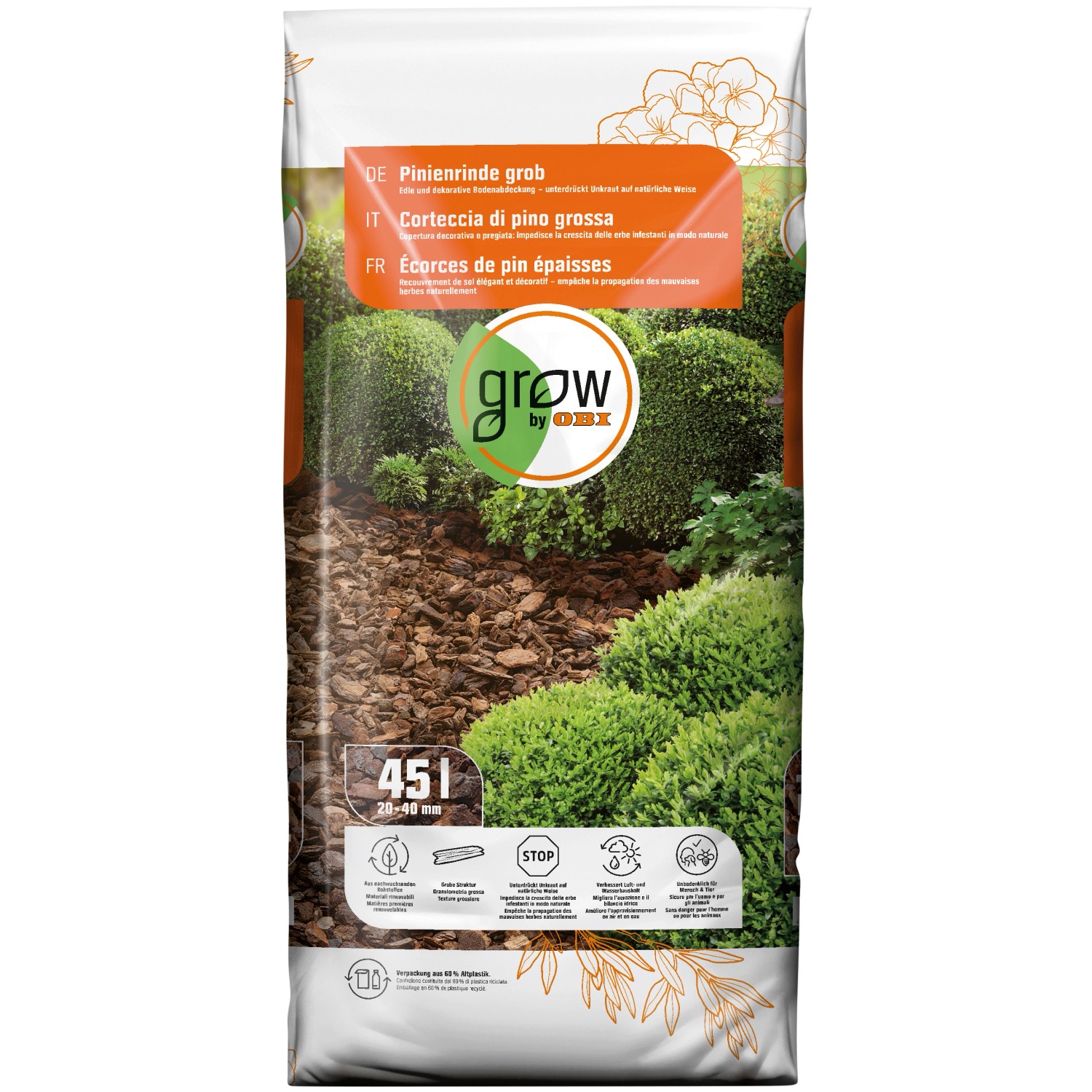 OBI Pinienrinde Grob 1 x 45 l von GROW by OBI