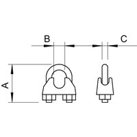 OBO Bettermann Vertr Drahtseilklemme 3mm, Stahl gal.verz. 947 3 G - 5302021 von OBO Bettermann