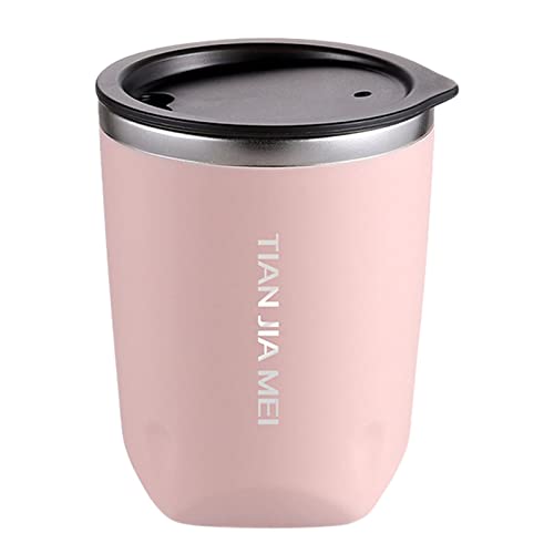 300 ml Edelstahl Kaffeetasse Thermotasse Männer Und Frauen Zarte Tasse Kleine Plastikbecher 3 Oz (Pink, One Size) von OBiQuzz