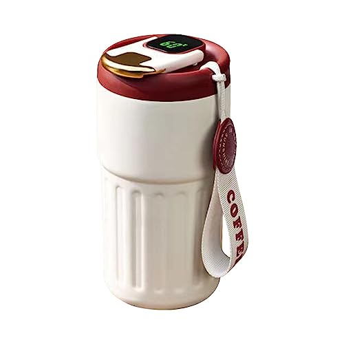 Kaffee-Thermoskannen mit Temperaturanzeige, 316-Edelstahl-Innenfutter mit PP-Deckel und Silikondichtung, sicherer und auslaufsicherer Deckel, der Verschütten oder Auslaufen verhindert, Z87 (E, A) von OBiQuzz