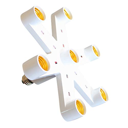 LED-Splitter 7-in-1-Splitter E27-Sockelsockel Konverterhalter Glühbirnenadapter Küche, Esszimmer & Bar Off Pro Stärke Entferner (White, One Size) von OBiQuzz