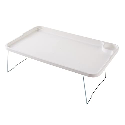 OBiQuzz Bett mit Laptoptisch Fauler Kleiner Tisch Studentenwohnheim Tisch Klapptisch Klappkommode Kleiner Esstisch Küche Organisation (White, A) von OBiQuzz