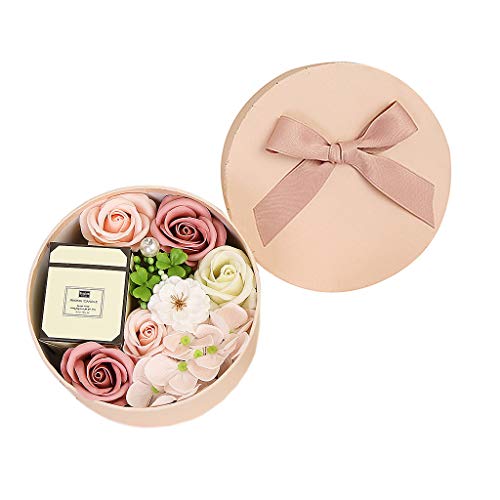Valentinstag DIY Seife Kerze Geschenk Rose Box Blumenstrauß Hochzeit Frühlingspflanzen (Pink, One Size) von OBiQuzz