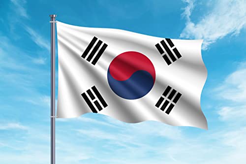 Oedim Südkoreanische Flagge | 150 x 85 cm | verstärkt und vernäht | Flagge mit 2 Ösen aus Metall, wasserdicht von Oedim