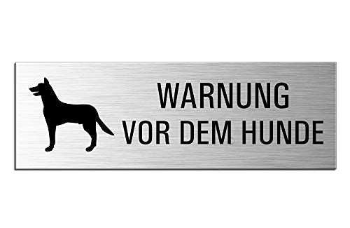 Schild Warnung vor dem Hunde Hinweisschild aus Aluminium 240×80 mm Nr.25244-S von OFFORM DESIGN