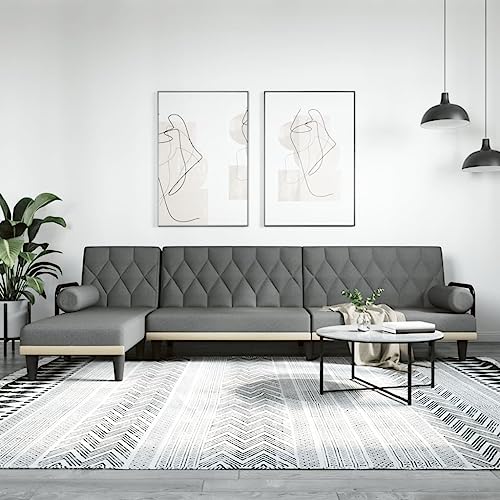Sofas, Sofa, Sofas for Wohnzimmer, Gestell, umwandelbare Couch, bequeme Sitz- und Schlafmöbel, Wohnzimmermöbel for Schlaf- und Fernsehbegleiter, robustes Design ( Color : Dunkelgrau , Size : 260 x 140 von OHOOWOO