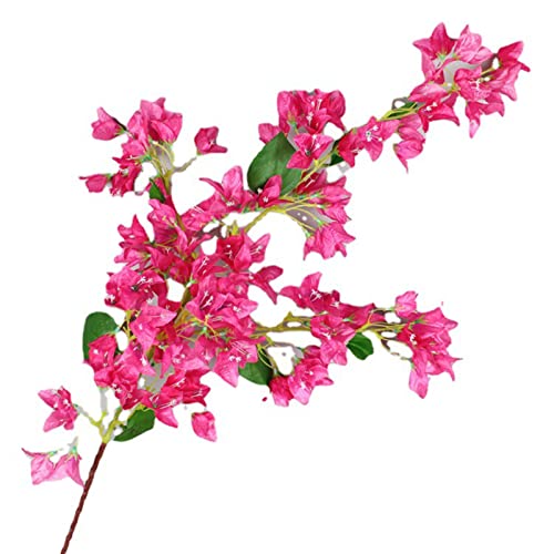 OKJHFD Künstliche Hängepflanzen. 120 cm Künstliche Seiden-Bougainvillea-Zweige, Künstliche Rosarote Bougainvillea Mit Eisendrahtstielen Für Hochzeitsdekoration von OKJHFD