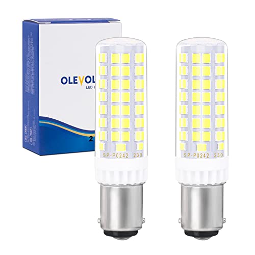 OLEVOLT 2 Stück B15D LED Lampen Dimmbar Kaltweiß 6000K LED Leuchtmittel 7W Ersatz 70W Halogenlampe B15D LED Glühlampen 770 LM, Kein Flackern Enegiesparende B15D Glühbirne von OLEVOLT