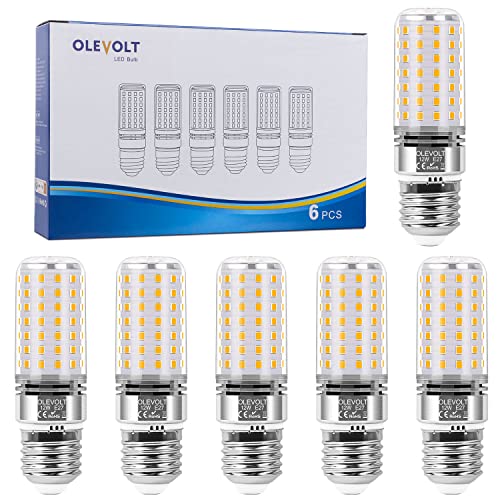 OLEVOLT E27 LED Glühbirne Warmweiß 12W 2700K E27 LED Lampe 1400LM Ersatz für 100W Glühlampe LED Mais Birne Nicht Dimmbar Maiskolben Birnen E27 Edison-Schraube Kerze Leuchtmittel 6er-Pack von OLEVOLT