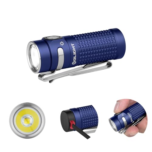 OLIGHT Baton 4 LED Taschenlampe klein wiederaufladbare Taschenlampe Bis zu 1300 Lumen, 170 Meter Leuchtweite Superhelle mini Taschenlampe mit 6 Modi, 30 Tage Laufzeit Handlampe IPX8 für Alltag Blau von OLIGHT
