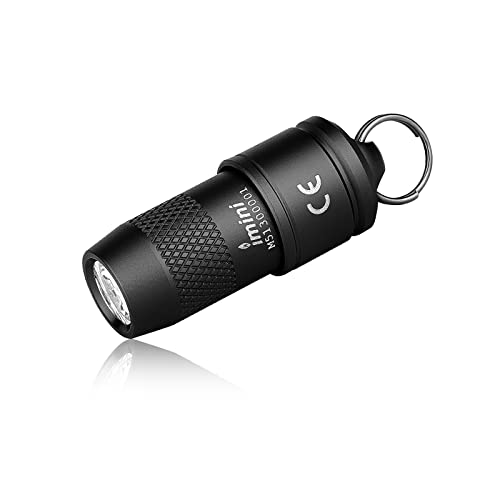 OLIGHT iMini Mini LED Taschenlampe Schlüsselhänger mit magnetischen Basis 3 x LR41 Knopfzellen IPX6 und 1,5m Fallschutz, kleine Schlüsselbund für Wandern, Reparieren und Notfälle Schwarz von OLIGHT