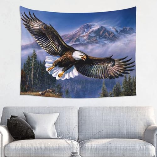 OLLiNs Bedruckter Wandteppich, Motiv: Fliegender Adler, Wandbehang, Bettwäsche, Wandteppich für Party, Heimdekoration (73 x 95 cm) von OLLiNs