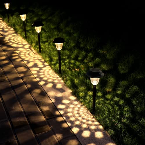 OOTDAY Solarlampen für Außen Garten, 8 Stücke helle Solar Gartenleuchten, Wasserdicht IP66, 12 Stunden solarbetriebene Lichter für Wege, Garten, Rasen, Terrassen und Gehwege von OOTDAY