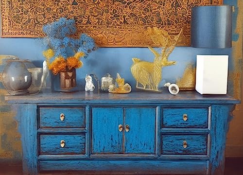 OPIUM OUTLET Chinesisches Lowboard Sideboard Schrank Kommode Büffet blau asiatisch orientalisch Shabby Chic Vintage Holz von OPIUM OUTLET