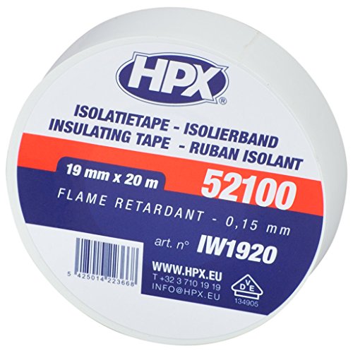 OPTION TAPE SPECIALTIES HPX IW1920 PVC-Band, weiß, für Elektriker, 19 mm x 20 m von OPTION TAPE SPECIALTIES