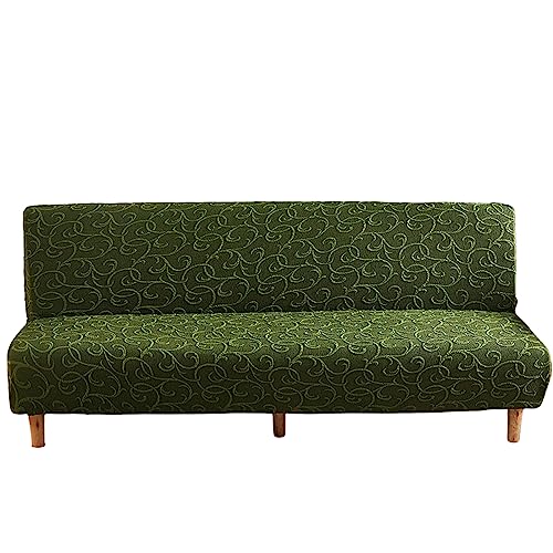 OQHAIR Armloser Sofabezug Stretch-Relief-Jacquard Sofaüberwurf mit elastischem unteren Möbelschutz für das Wohnzimmer -Grün-2Seater von OQHAIR