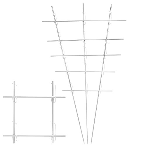 20 weiße unverwüstliche und langlebige Pflanzstäbe aus Glasfaser (GFK) 1 m x 7 mm + 25 Klammern 8-16 mm zum BAU individueller Rankgitter von ORANGE DEAL