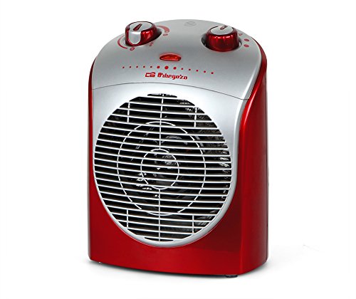 ORBEG FH 5026 Kompakter Thermoventilator, Rot und Silber von Orbegozo