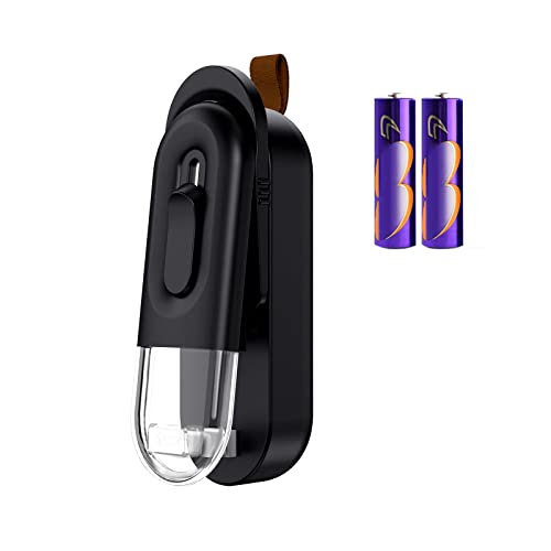 ORIA Mini Folienschweißgerät, 2 in 1 Bag Sealer mit Cutter Versiegelungsmaschine, Tragbar Küche Hand Verschlussgerät Beutelschweißer für Snack Plastiktüten Lebensmittellagerung - Schwarz von ORIA