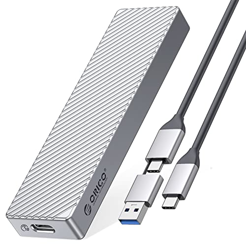 ORICO M.2 NVME SATA SSD Gehäuse, USB C 3.2 Gen2, 6Gbps M2 SATA,10Gbps NVME M-Key(B+M Key), M2 NVME SATA externer Adapter unterstützt UASP Trim Smart zum SSD 2230/2242/2260/2280 SSD von ORICO