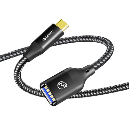 ORICO Verlängerungskabel, Verlängerung Kabel USB 3.1, Lade/Sync-Extender 10Gbit/s, USB Verlängerung C Stecker auf A Buchse, USB Kabel für Flash-Laufwerken, Mäusen, Tastaturen, Hubs, Schwarz, 0,3m von ORICO