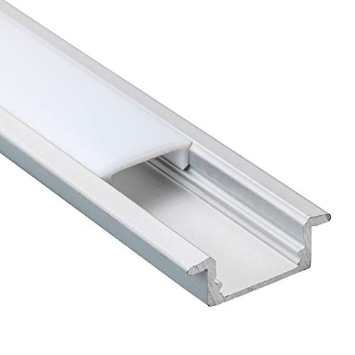 Aluprofil Einbau Aluminium Profile Alu Schiene Abdeckung Leiste für LED Strips Profil Stripes (1m opal) von ORION LIGHTSTYLE