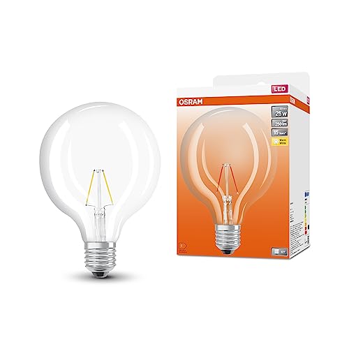 OSRAM LED Star Globe125 LED Lampe für E27 Sockel, Globe-Form, Filament-Optik, 250 Lumen, warmweiß (2700K), Ersatz für herkömmliche 25W Glühbirnen, nicht dimmbar, 1er-Pack von Osram