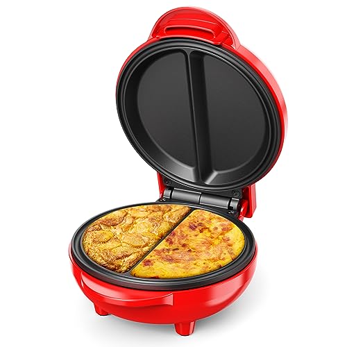 OSTBA Omelett Maker, 550W Mini Omelettbereiter für Omletes, Doppelseitige Erhitzung, Antihaft-Kochfeld, Leicht zu Reinigen, Kompaktes Design, Rot von OSTBA APPLIANCE