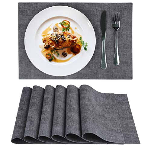 OSVINO Platzsets 4er Set Lederoptik Tischsets Abwaschbar Abwischbar Platzset Wasserdicht PVC Platzdeckchen Tischset für Hause Küche Restaurant Hotel von OSVINO