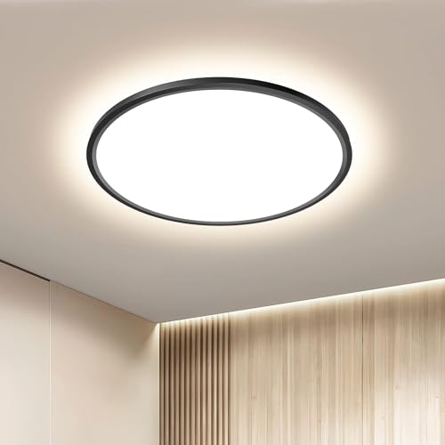 OTREN LED Deckenleuchte Deckenlampe Flach: Rund 4000K Badezimmer für Küche Wohnzimmer Flur, 30CM 36W von OTREN