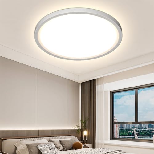OTREN Deckenlampe LED Deckenleuchte Rund 40CM: Flach Badezimmer Lampe für Wohnzimmer Schlafzimmer Küche 4000K 48W von OTREN