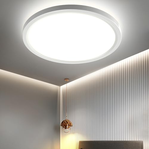 OTREN Deckenlampe LED Rund Deckenleuchte: Hauchdünn und Schlicht Lampe - Flach LED-Leuchte 4000K - Badezimmer IP44 Wasserfest für Wohnzimmer Schlafzimmer Küche Balkon Keller, 23CM von OTREN