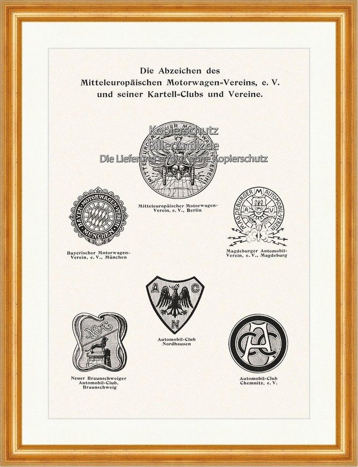 Kunstdruck Abzeichen des Mitteleuropäischen Motorwagen Vereins Sport Lexikon 441, (1 St) von OTTO