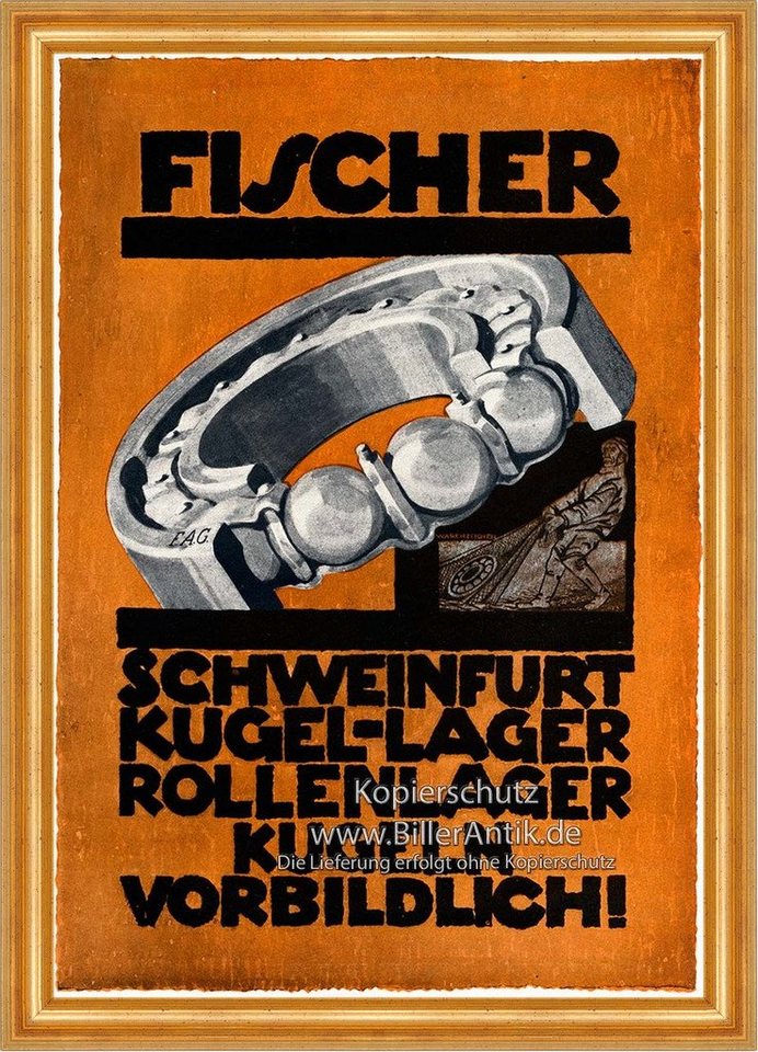 Kunstdruck Fischer Schweinfurt Kugellager Kugelfischer Braunbeck Motor A3 164 Ger, (1 St) von OTTO