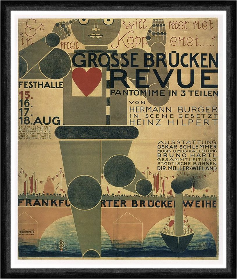 Kunstdruck Grosse Brücken Revue Pantomime Weihe Oskar Schlemmer Kunstdruck Faks_W, (1 St) von OTTO