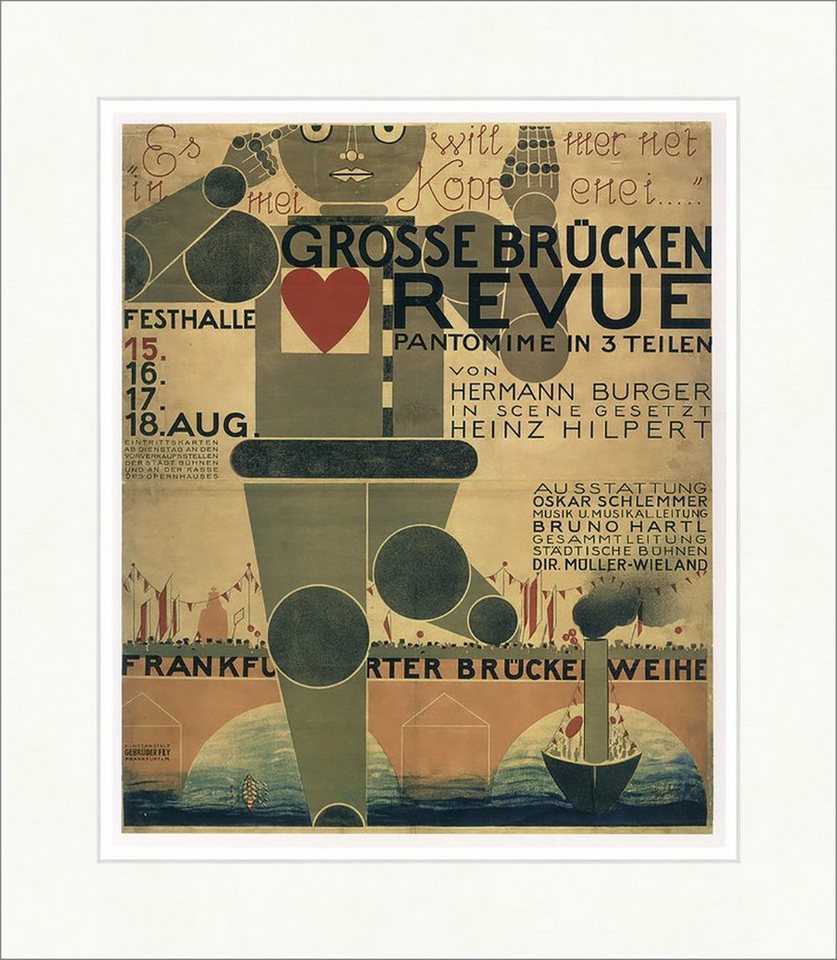 Kunstdruck Grosse Brücken Revue Pantomime Weihe Oskar Schlemmer Kunstdruck Plakat, (1 St) von OTTO