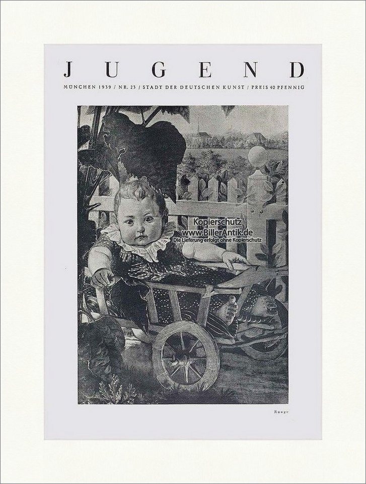 Kunstdruck Titelseite der Nummer 23 von 1939 Philipp Otto Runge Baby Garten Jugen, (1 St) von OTTO