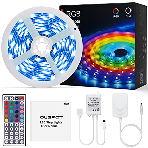 OUSFOT LED Strip 5M mit Fernbedienung LED Streifen Band 150 RGB für Weihnachten Dekoration Zimmer Haus Bar Party von OUSFOT