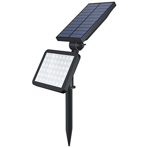 OUSFOT Solarleuchten Garten Solarstrahler für Außen Solar Garten mit Erdspieß 48 Leds Solarspot 3 Beleuchtungsmodi Wasserdicht Verpackung MEHRWEG von OUSFOT