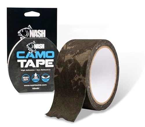 Nash Camo Tape 10m Faserklebeband wasserfest - Camouflage Klebeband 5cm breit - Tarnklebeband Outdoor Angeln Jagd von OUTDOORDINO