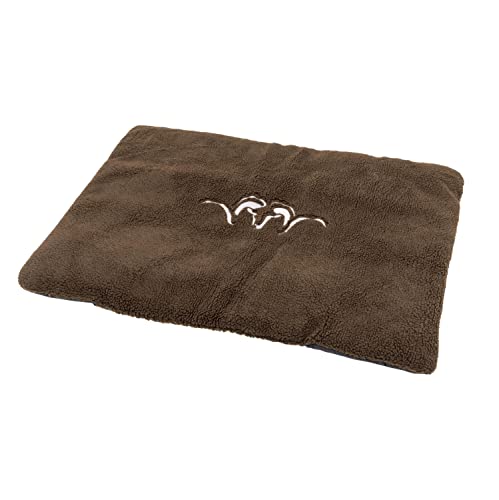 OUTDOORDINO Blaser Hundedecke groß mit aufgesticktem Logo - Hundekissen 100x70 cm mit rutschfestem Boden - Flauschiges Hundebett aus Teddy Fleece Faserpelz waschbar von OUTDOORDINO