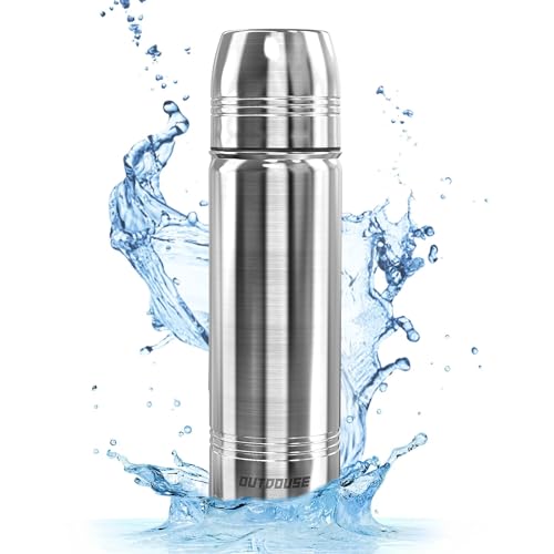 Thermoskanne,Thermosflasche 100% Auslaufsicherer-750ML，500ML，350ML Edelstahl Trinkflasche Isolierte Wasserflasche, Doppelwandig, BPA-Frei, Kohlensäure geeignet Isolierflasche für Sport, Outdoor（750ML） von OUTDOUSE